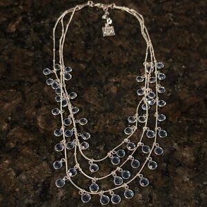 Anne Klein Silver Necklace with Blue Accents